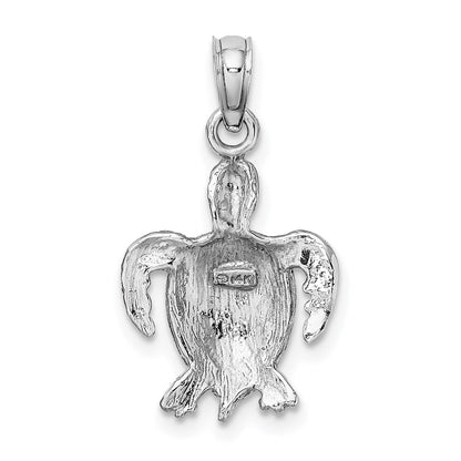 14k White Gold Sea Turtle Charm