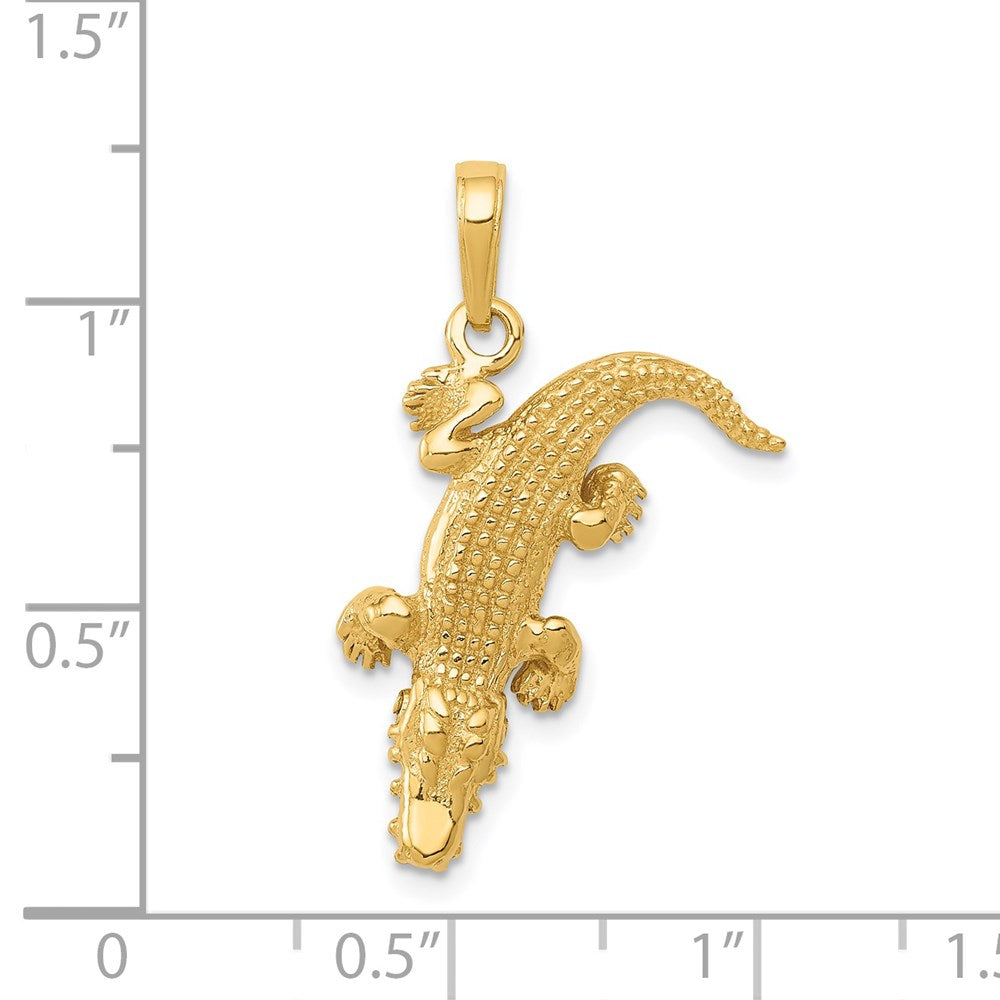 14k Yellow Gold Moveable Alligator Pendant