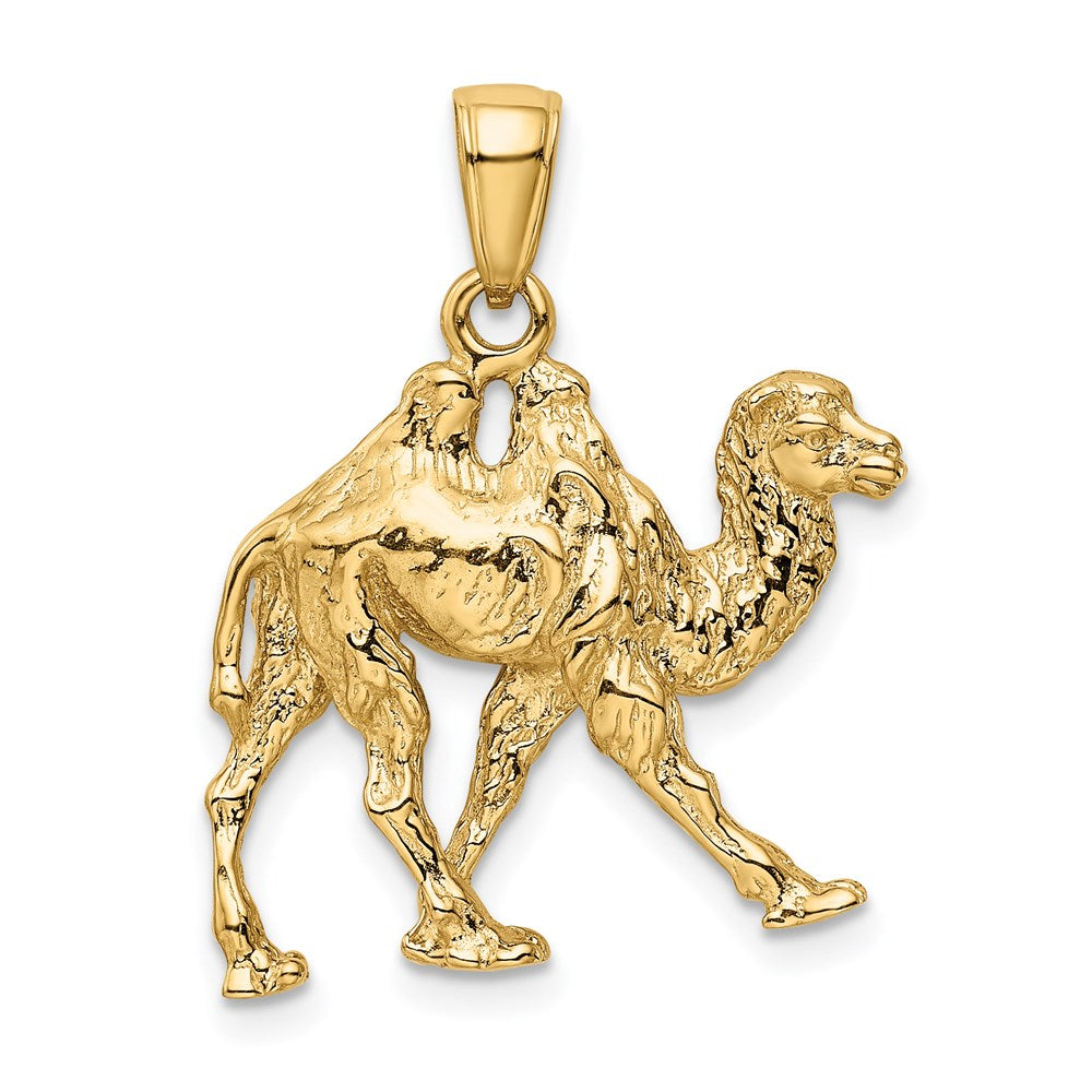 14k Yellow Gold  3D Camel Pendant