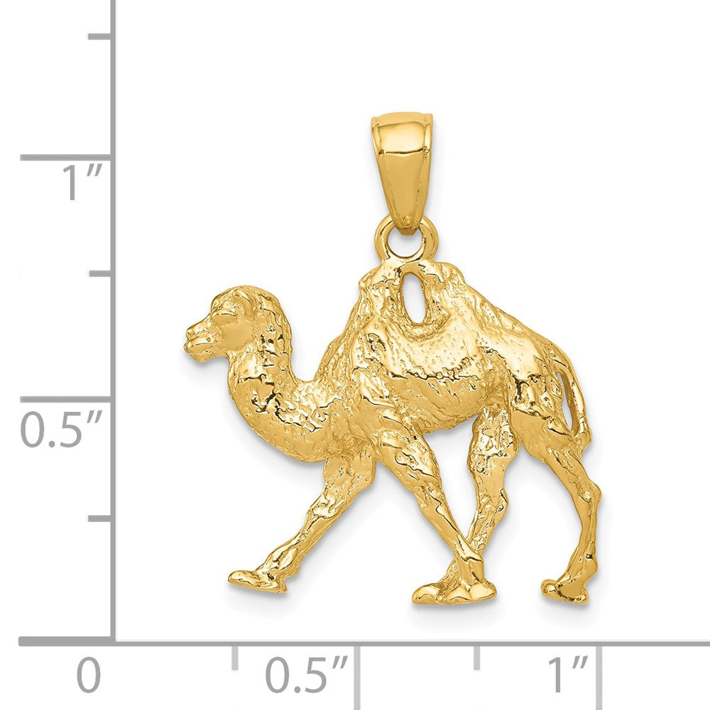 14k Yellow Gold  3D Camel Pendant