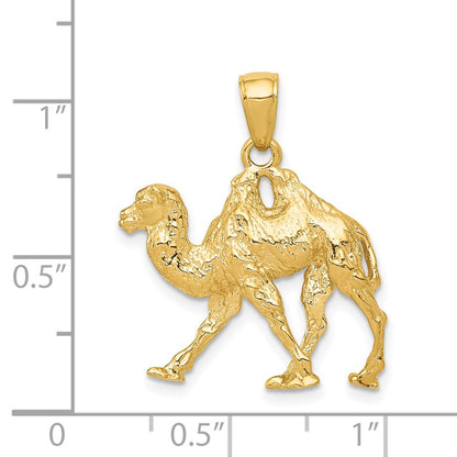 14k Yellow Gold  3D Camel Pendant