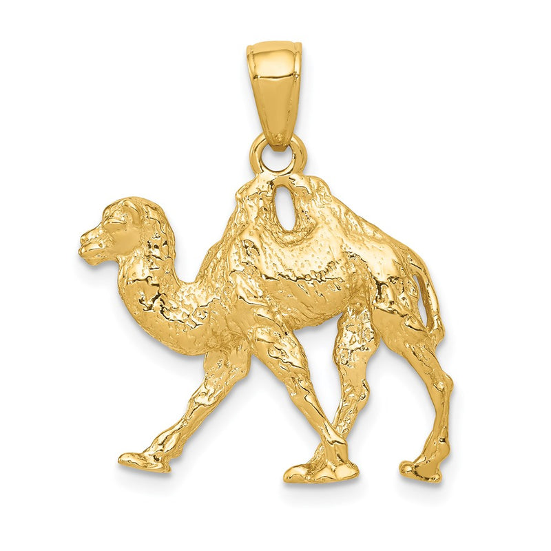 14k Yellow Gold  3D Camel Pendant