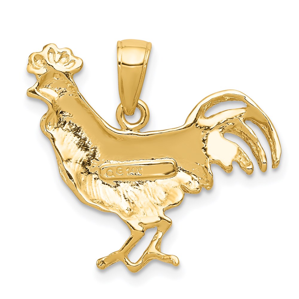 14k Yellow Gold Rooster Pendant