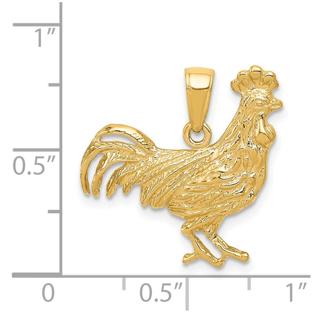 14k Yellow Gold Rooster Pendant