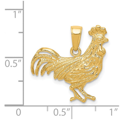 14k Yellow Gold Rooster Pendant