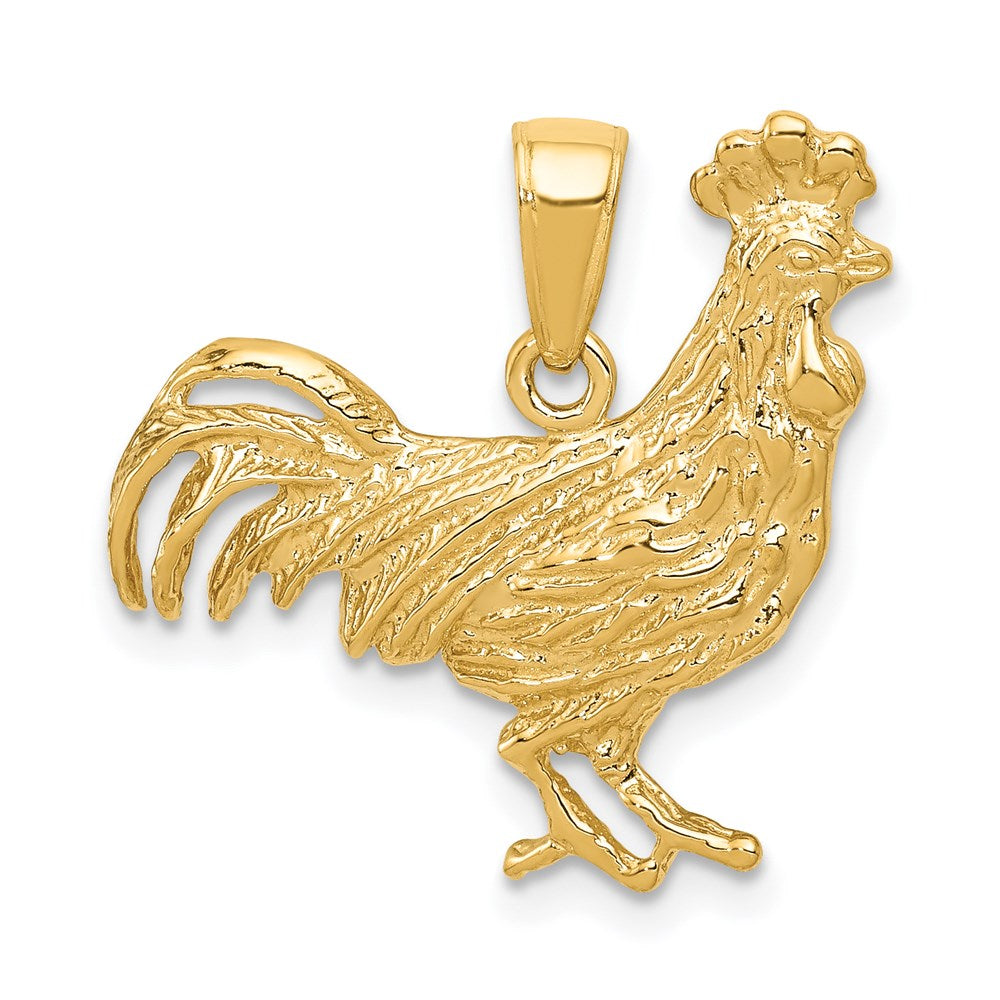 14k Yellow Gold Rooster Pendant