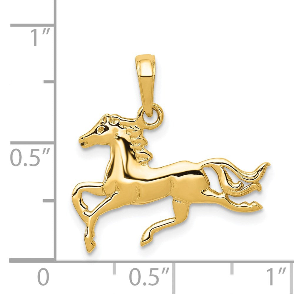 14k Yellow Gold Horse Pendant