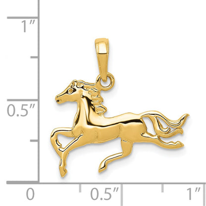 14k Yellow Gold Horse Pendant