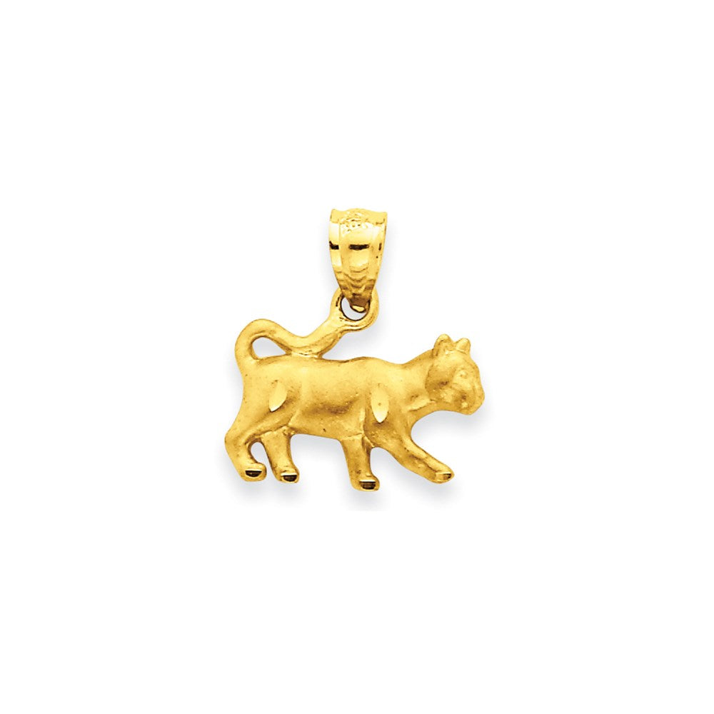 14k Yellow Gold Diamond-cut Zebra Pendant