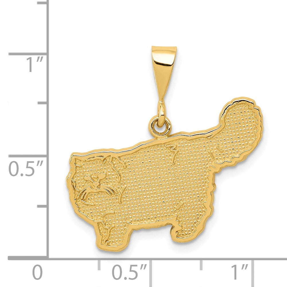 14k Yellow Gold Persian Cat Pendant