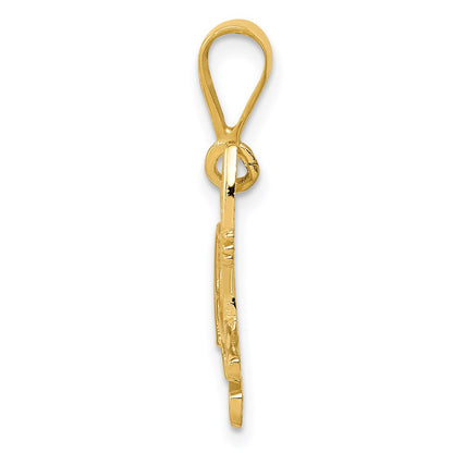 14k Yellow Gold Pit Bull Pendant