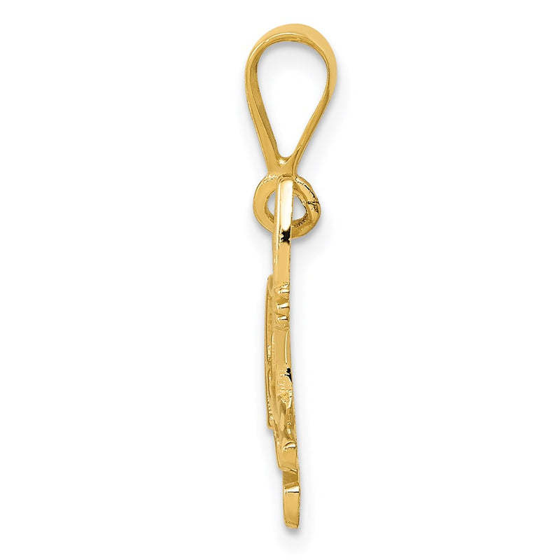14k Yellow Gold Pit Bull Pendant