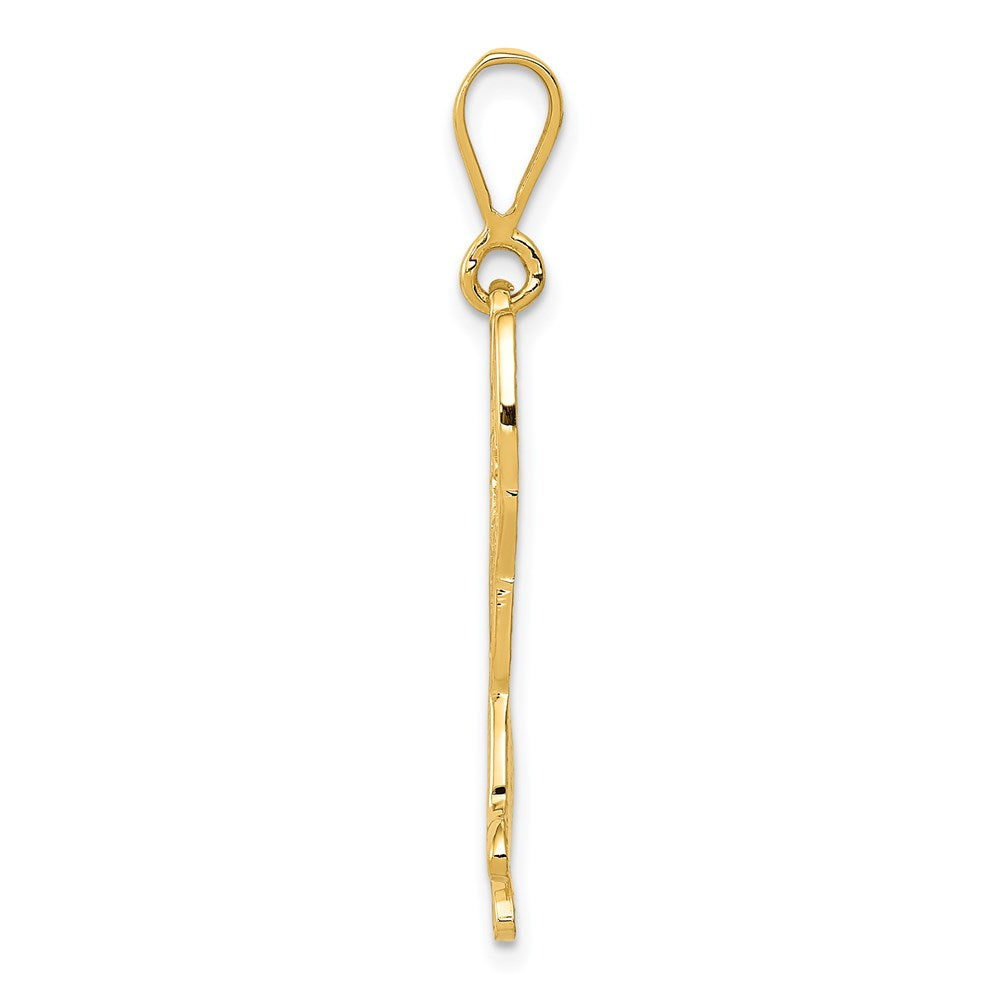 14k Yellow Gold German Shepherd Pendant