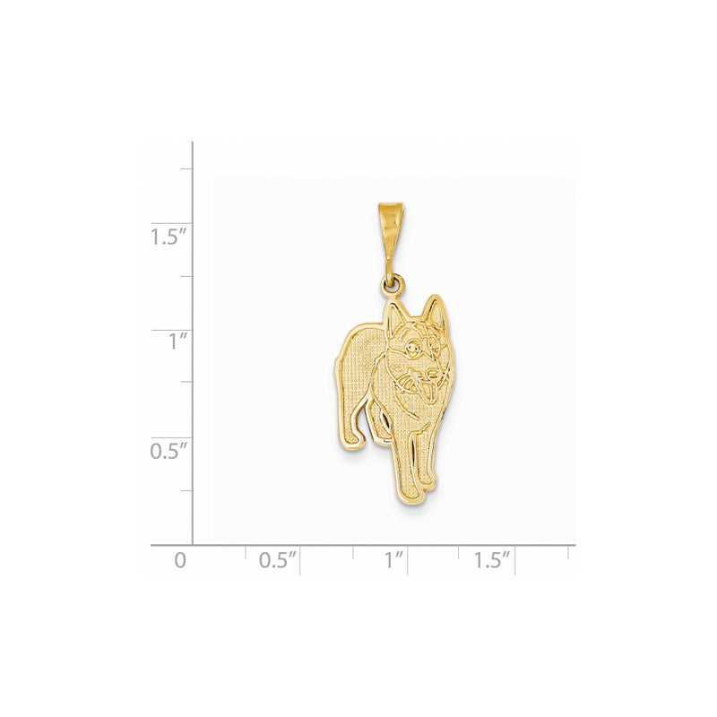 14k Yellow Gold Alaskin Malamute Pendant