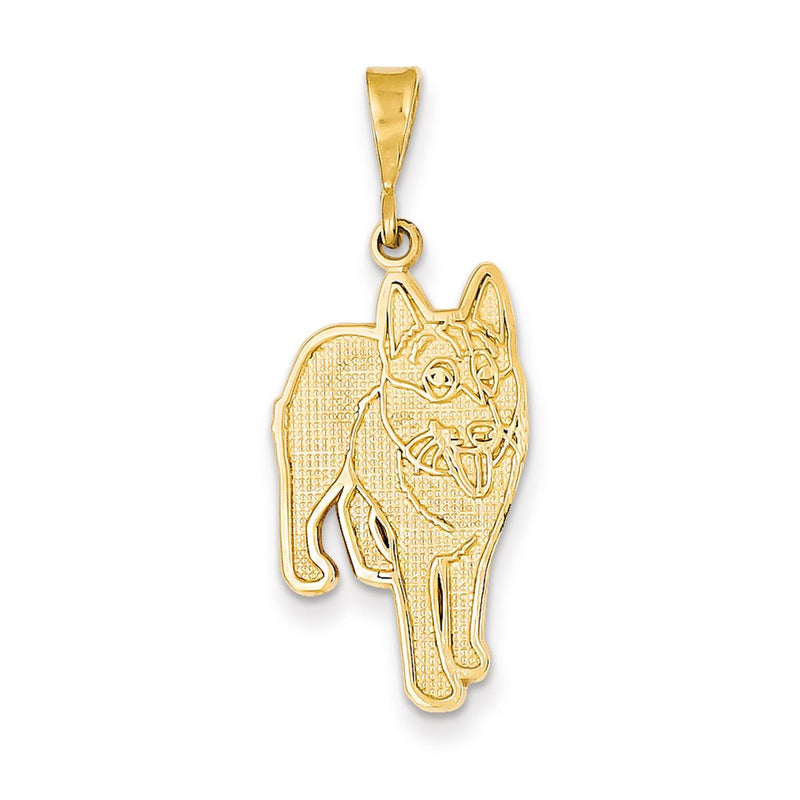 14k Yellow Gold Alaskin Malamute Pendant