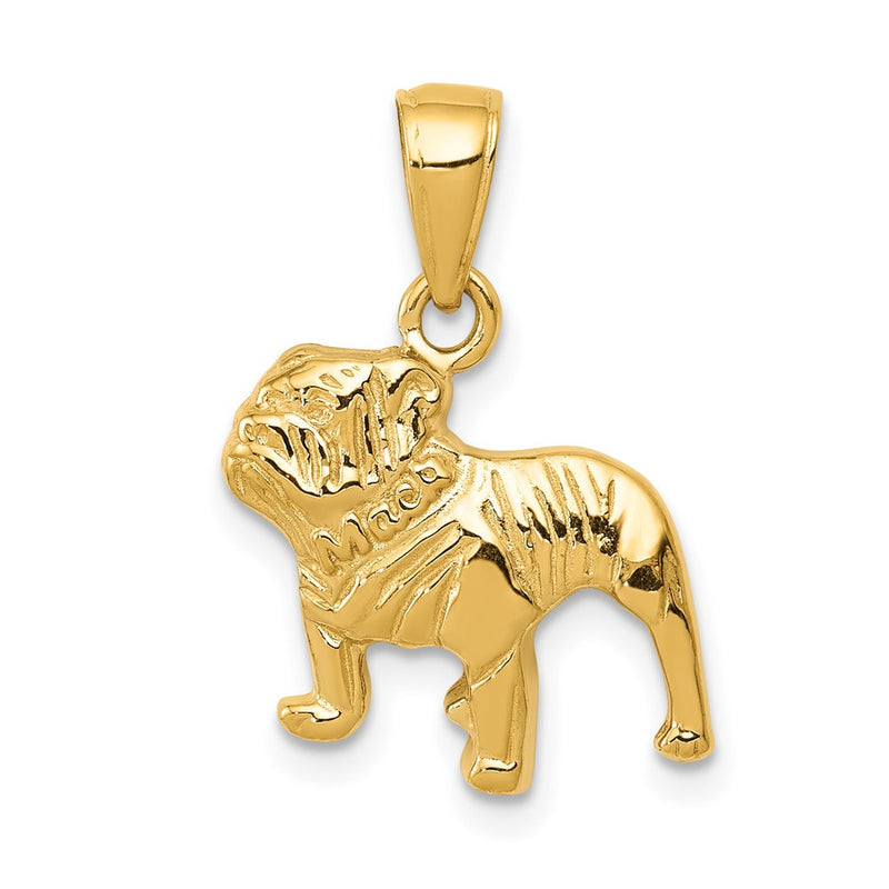 14k Yellow Gold Bulldog Pendant