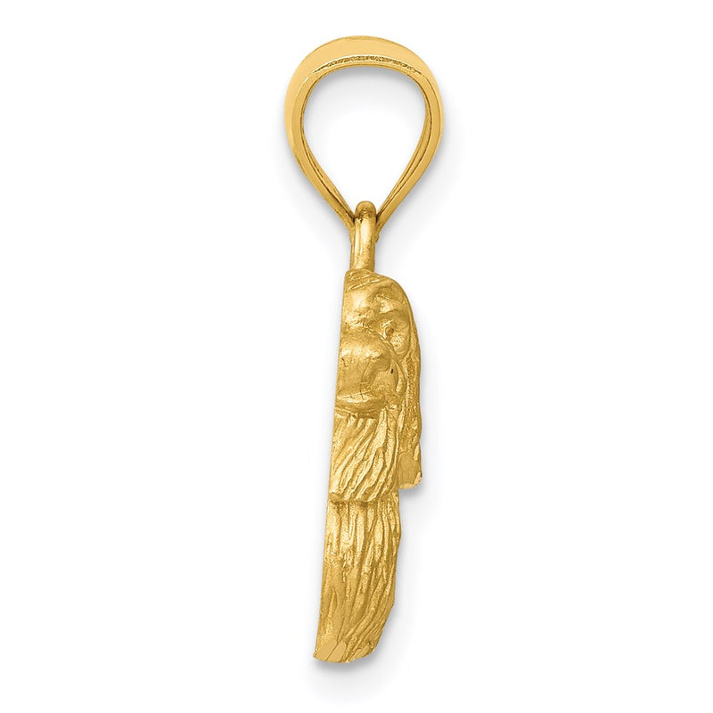 14k Yellow Gold Diamond-cut Shih Tzu Pendant
