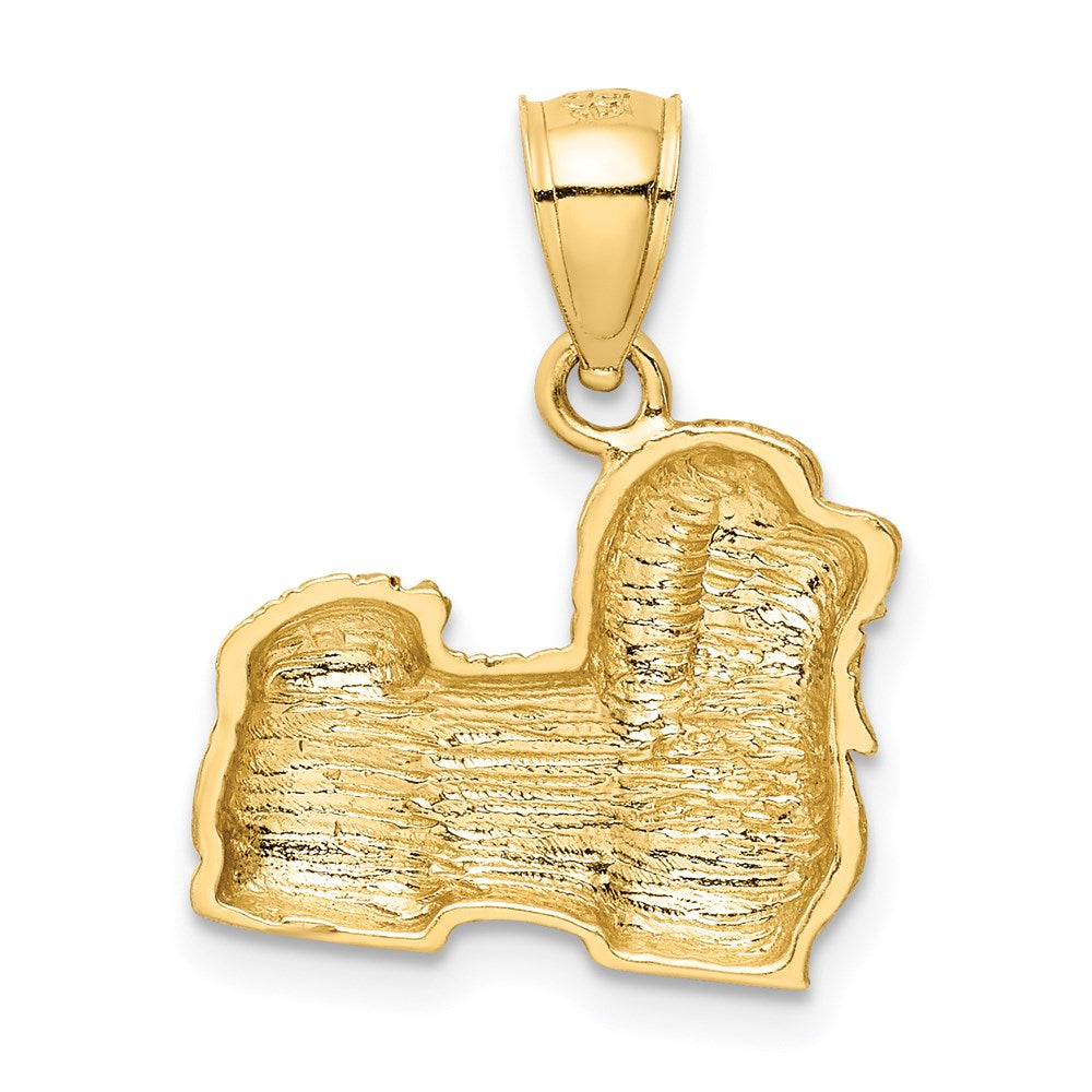 14k Yellow Gold Diamond-cut Shih Tzu Pendant