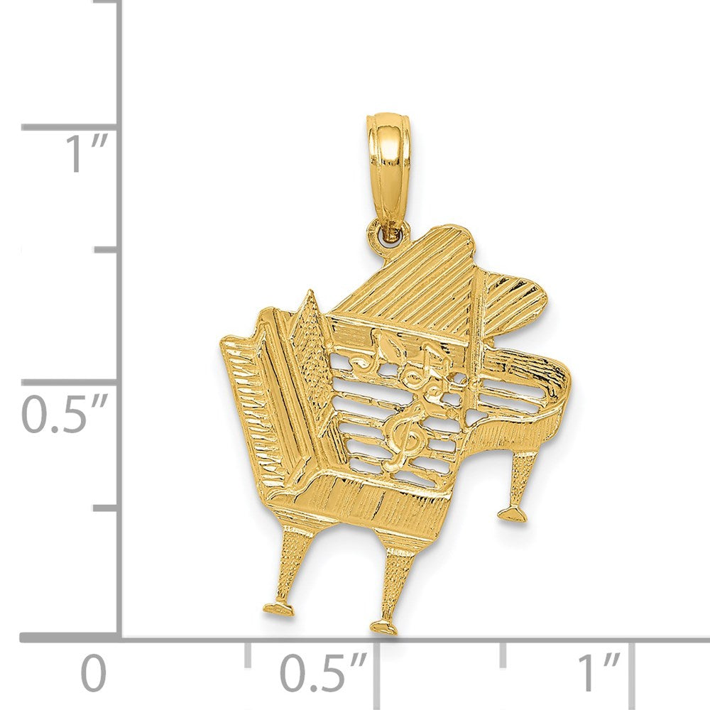 14k Yellow Gold Piano Pendant