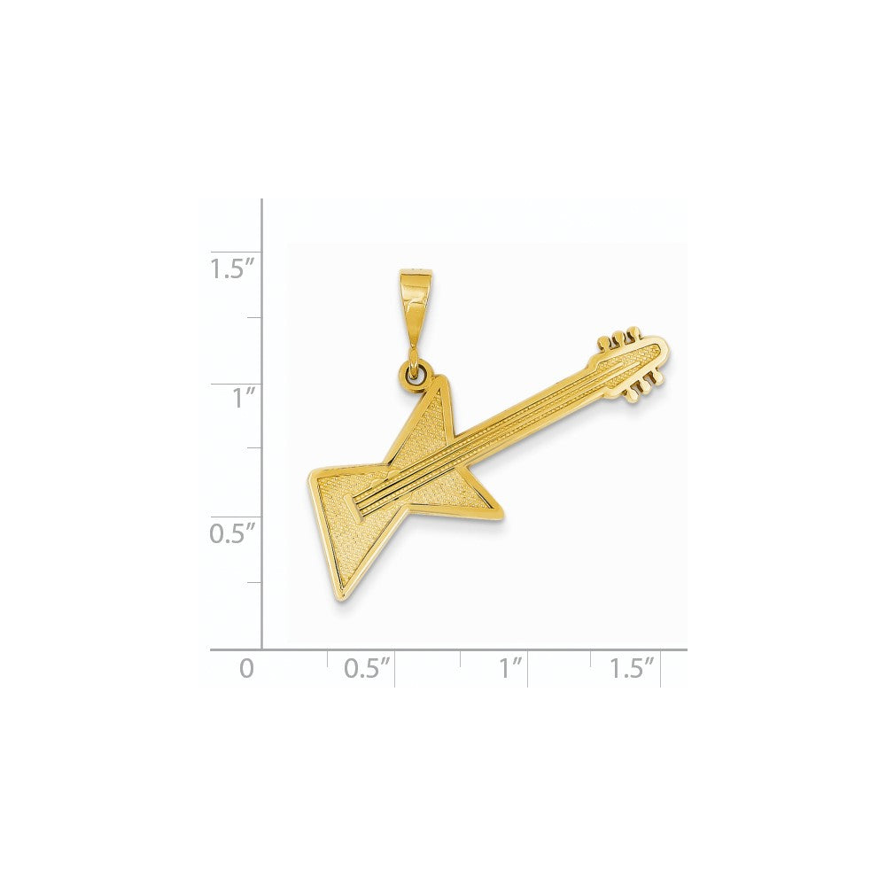 14k Yellow Gold Guitar Pendant