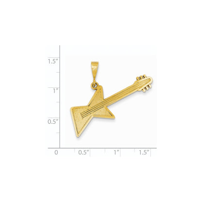 14k Yellow Gold Guitar Pendant