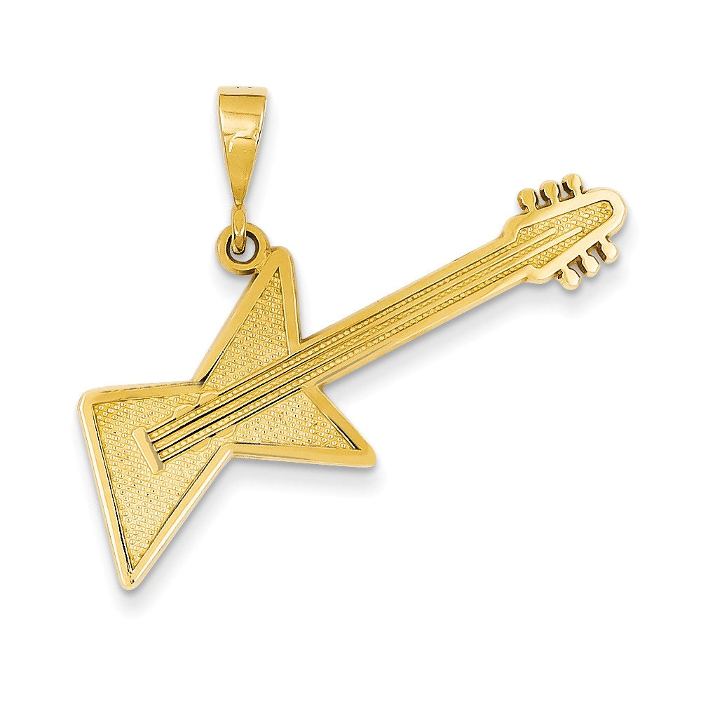 14k Yellow Gold Guitar Pendant