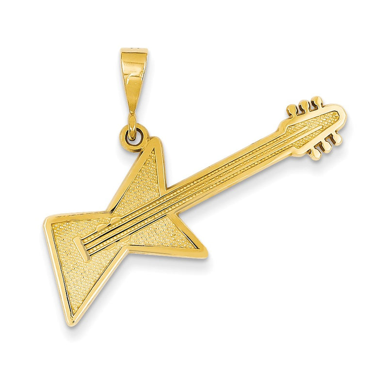14k Yellow Gold Guitar Pendant