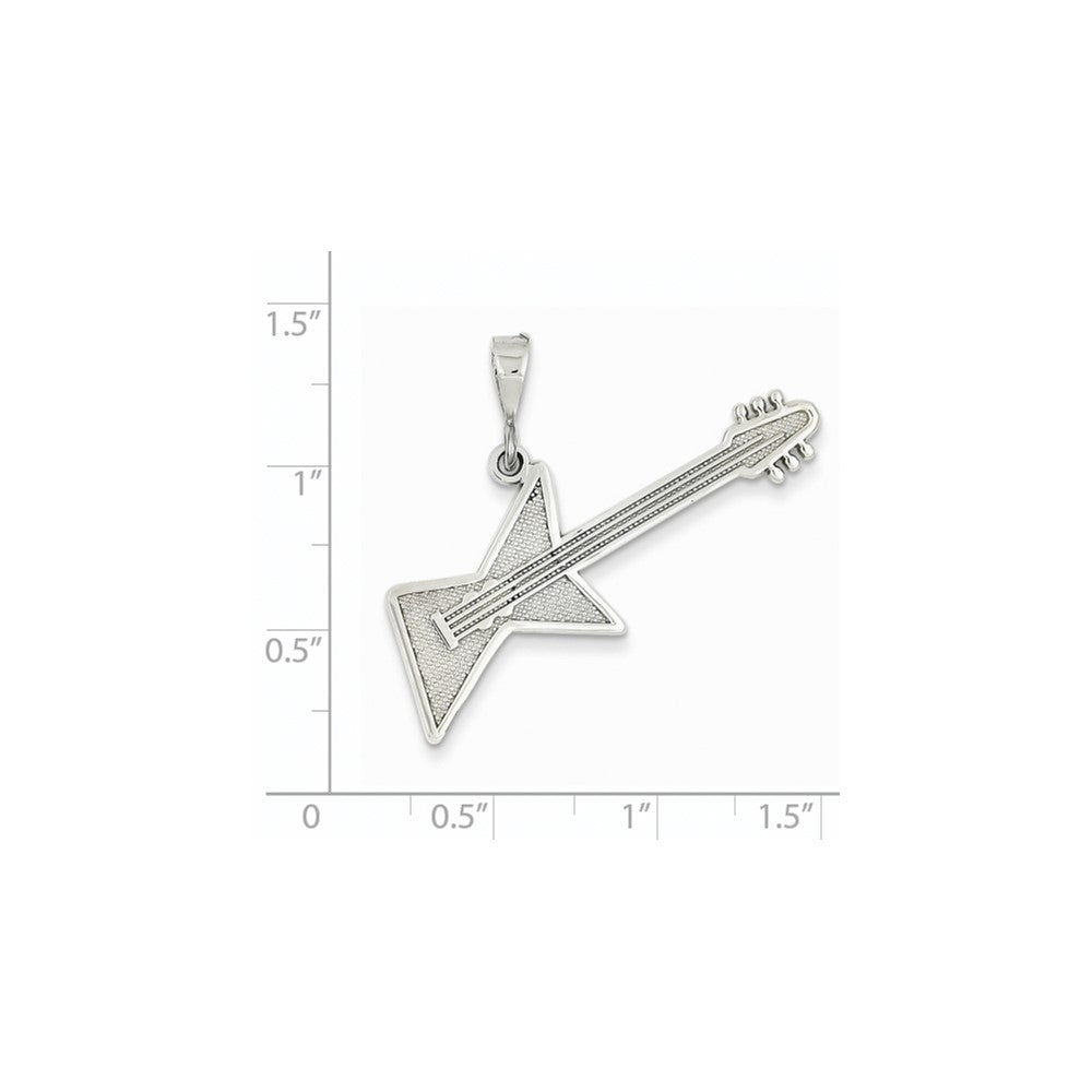 14k White Gold WG Guitar Pendant