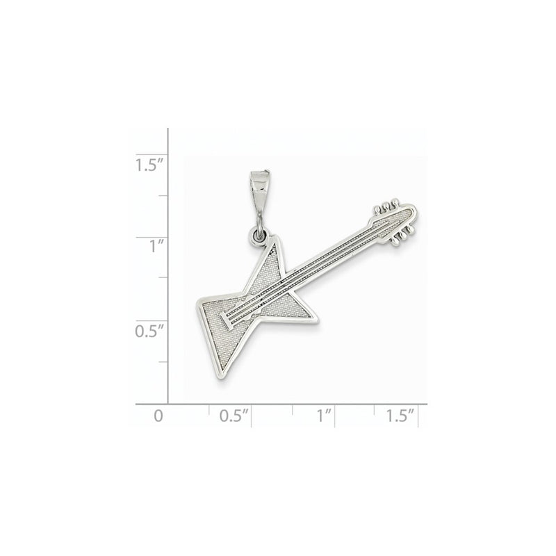 14k White Gold WG Guitar Pendant