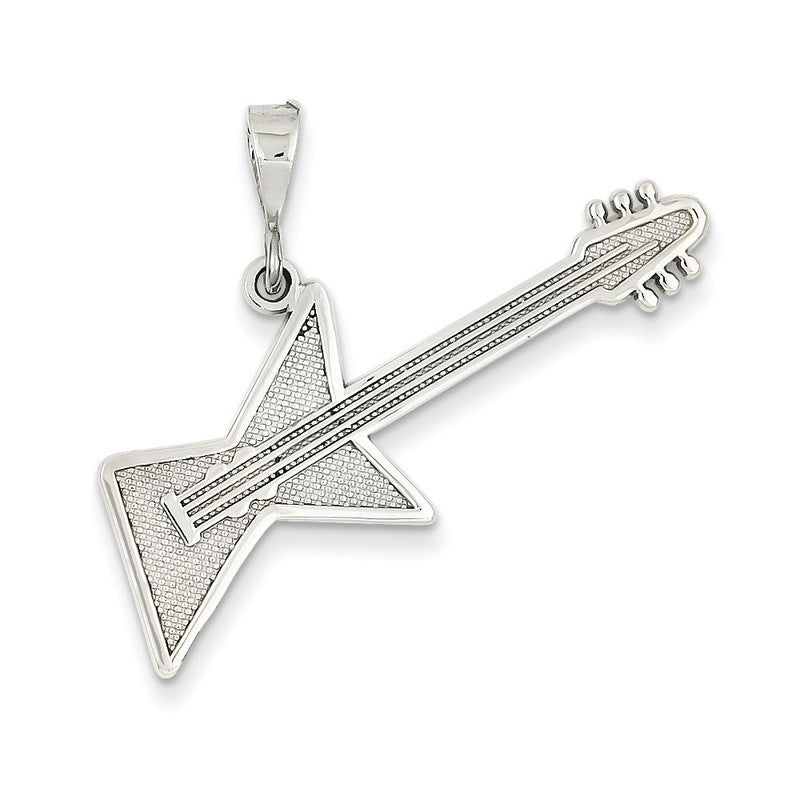 14k White Gold WG Guitar Pendant