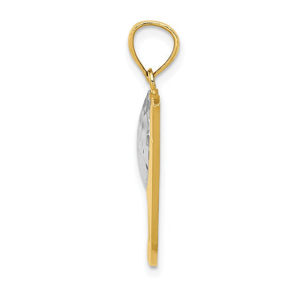 14k Yellow & Rhodium Gold and Rhodium Golf Pendant