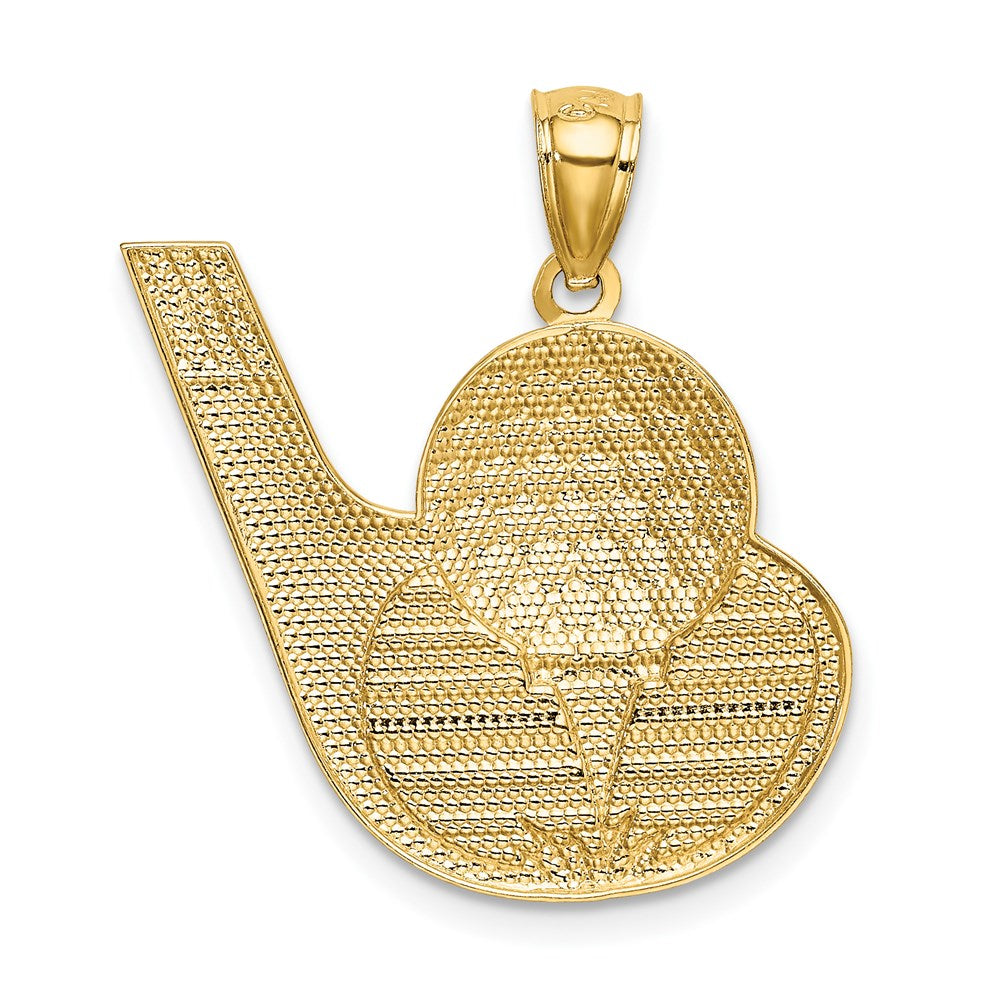 14k Yellow & Rhodium Gold and Rhodium Golf Pendant
