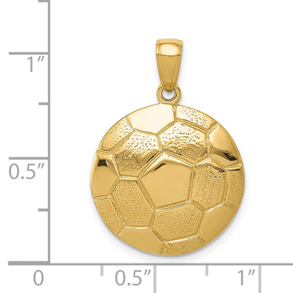 14k Yellow Gold Soccer Ball Pendant