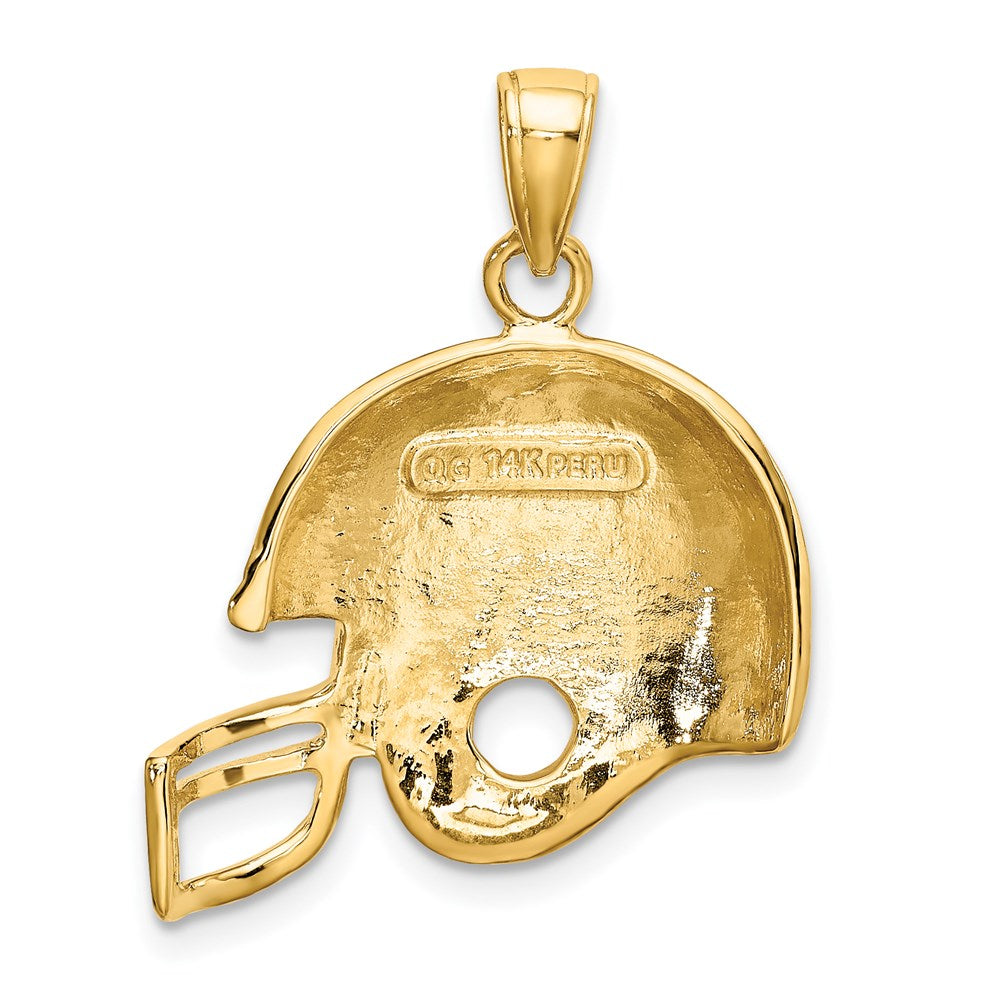 14k Yellow Gold Football Helmet Pendant