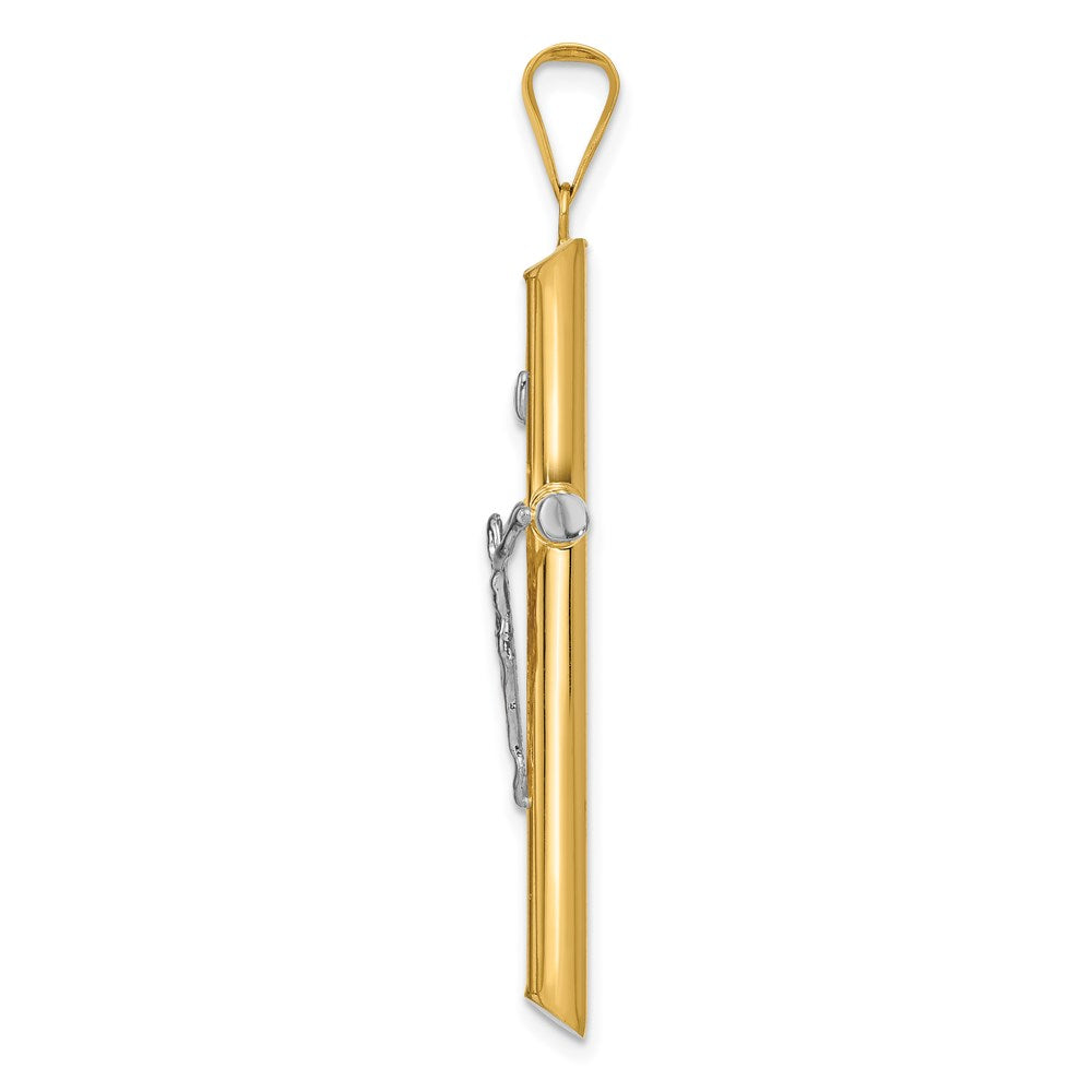 14k Two-tone Gold Two-tone Gold w/Rhodium Inri Crucifix Pendant