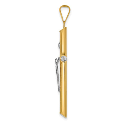 14k Two-tone Gold Two-tone Gold w/Rhodium Inri Crucifix Pendant