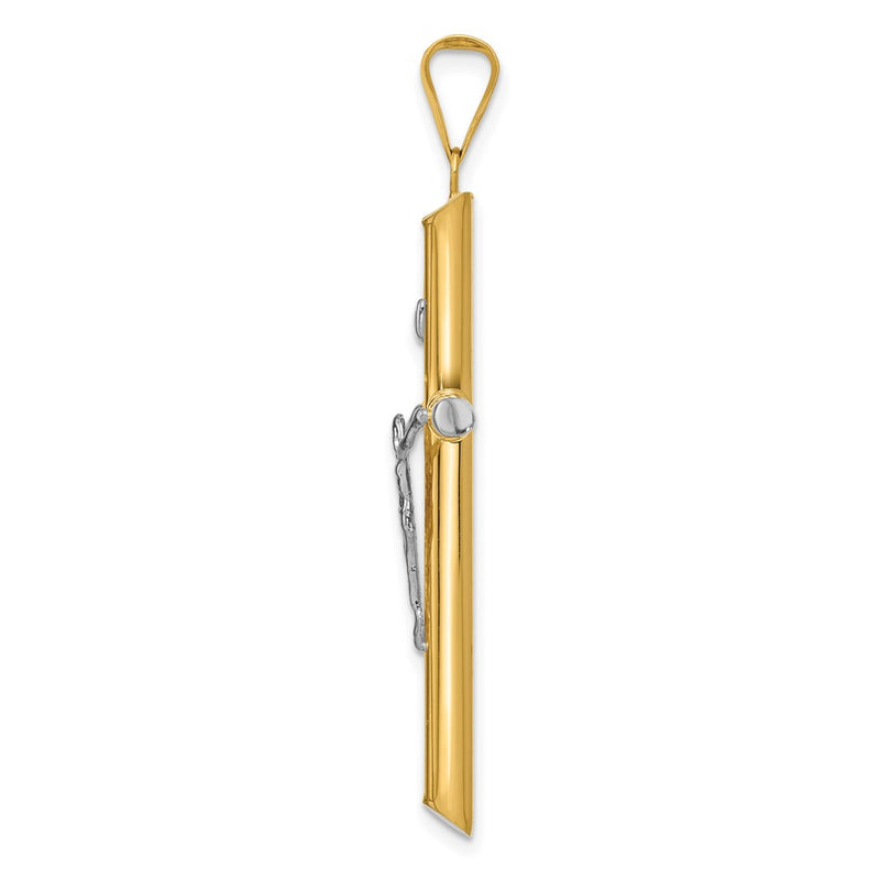 14k Two-tone Gold Two-tone Gold w/Rhodium Inri Crucifix Pendant