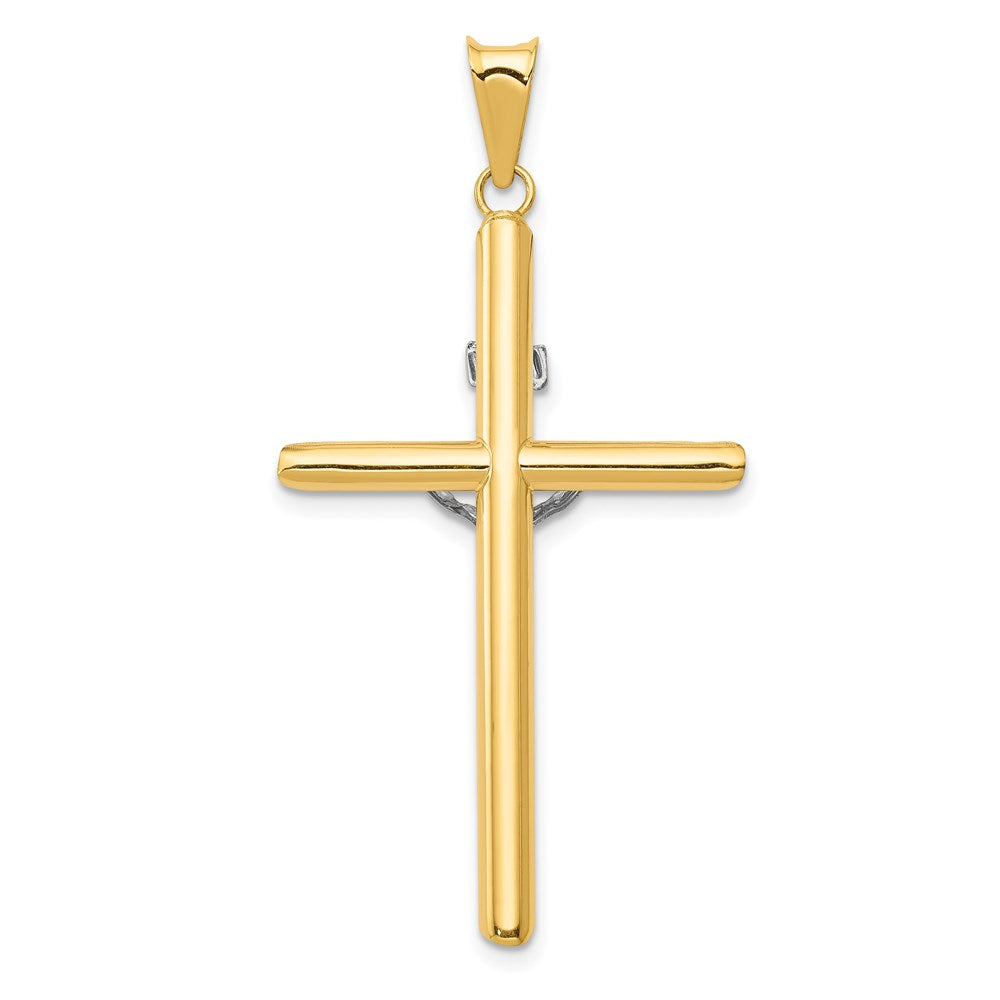 14k Two-tone Gold Two-tone Gold w/Rhodium Inri Crucifix Pendant