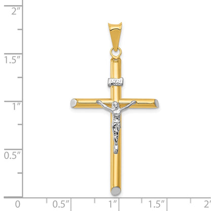 14k Two-tone Gold Two-tone Gold w/Rhodium Inri Crucifix Pendant