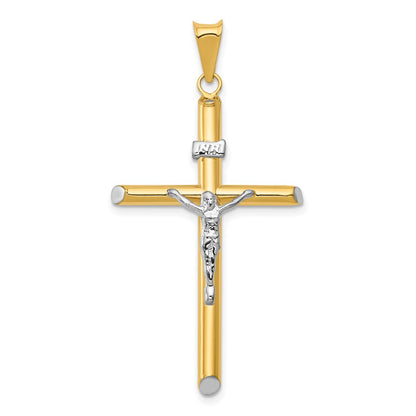 14k Two-tone Gold Two-tone Gold w/Rhodium Inri Crucifix Pendant