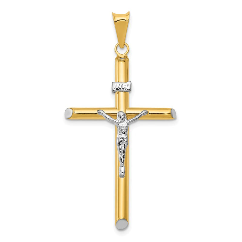 14k Two-tone Gold Two-tone Gold w/Rhodium Inri Crucifix Pendant