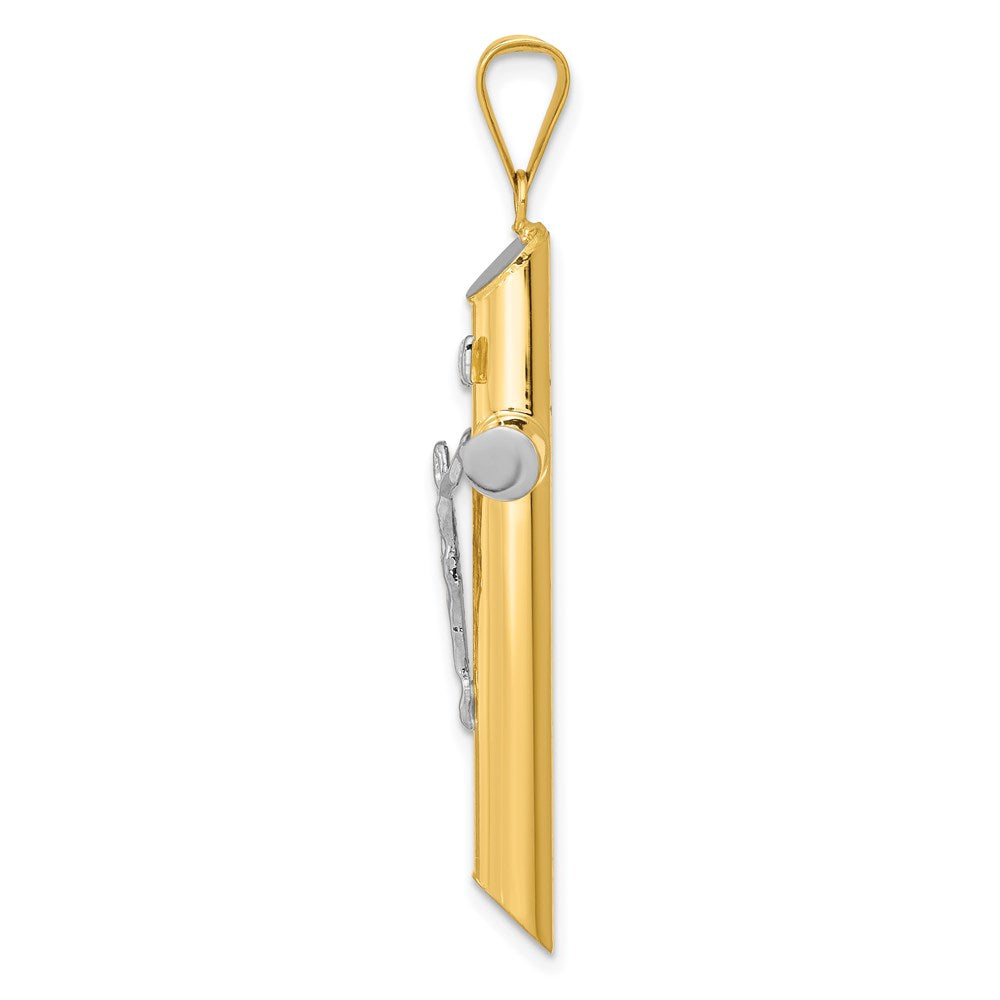 14k Two-tone Gold Two-tone Gold w/Rhodium Inri Crucifix Pendant