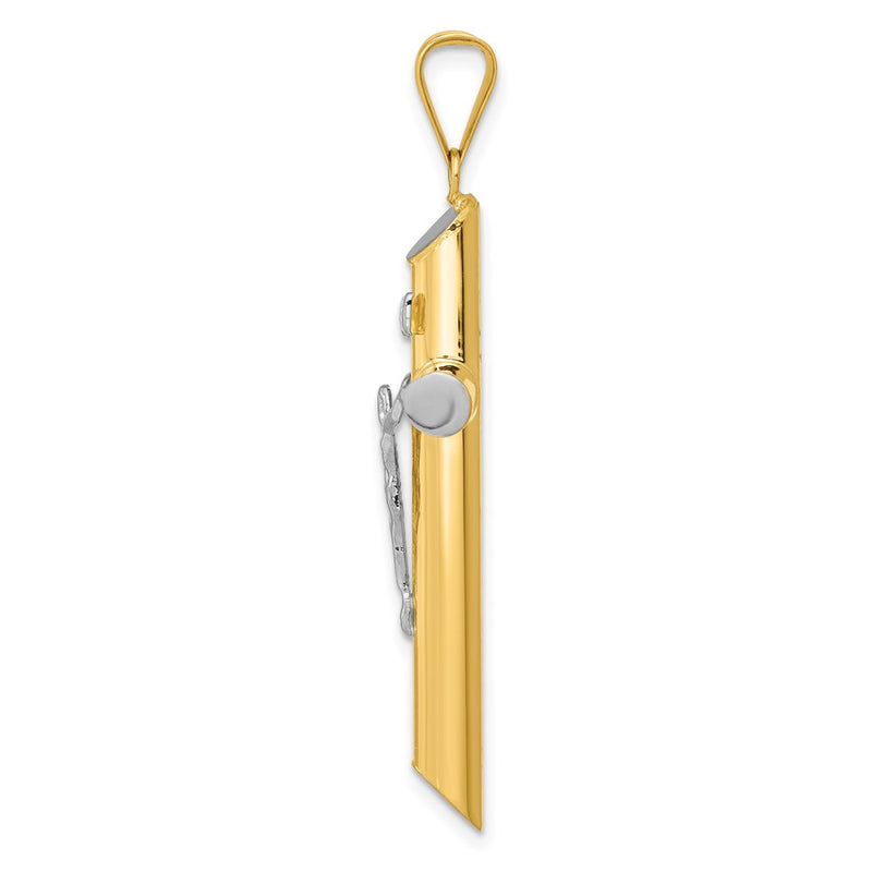 14k Two-tone Gold Two-tone Gold w/Rhodium Inri Crucifix Pendant