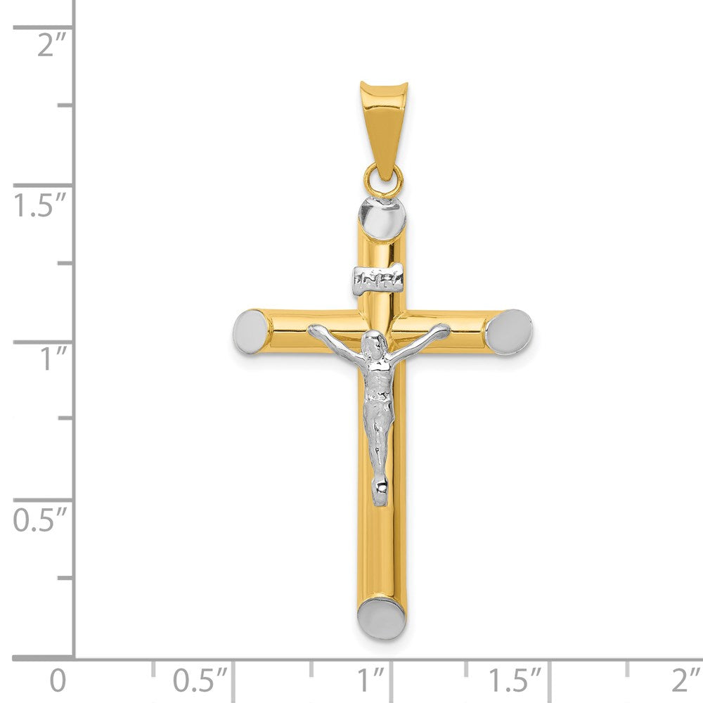 14k Two-tone Gold Two-tone Gold w/Rhodium Inri Crucifix Pendant