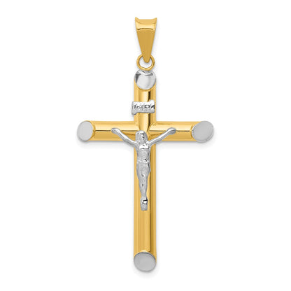 14k Two-tone Gold Two-tone Gold w/Rhodium Inri Crucifix Pendant