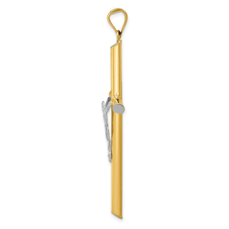 14k Two-tone Gold Two-tone Gold w/Rhodium Crucifix Pendant