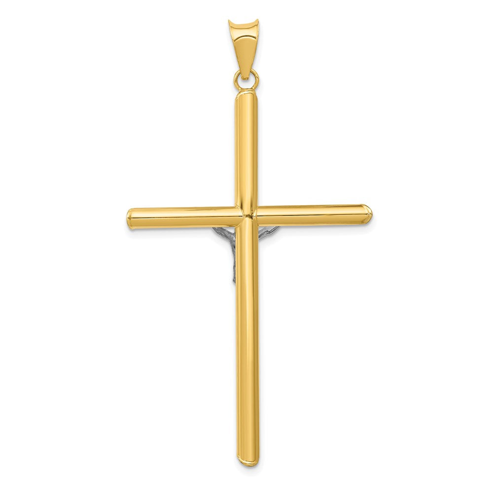 14k Two-tone Gold Two-tone Gold w/Rhodium Crucifix Pendant