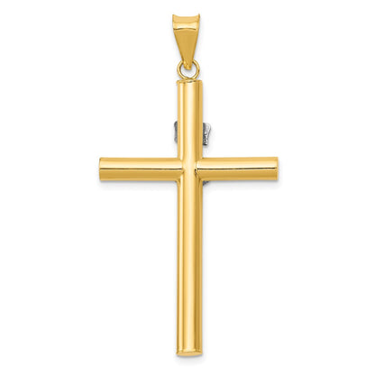 14k Two-tone Gold INRI Crucifix Pendant