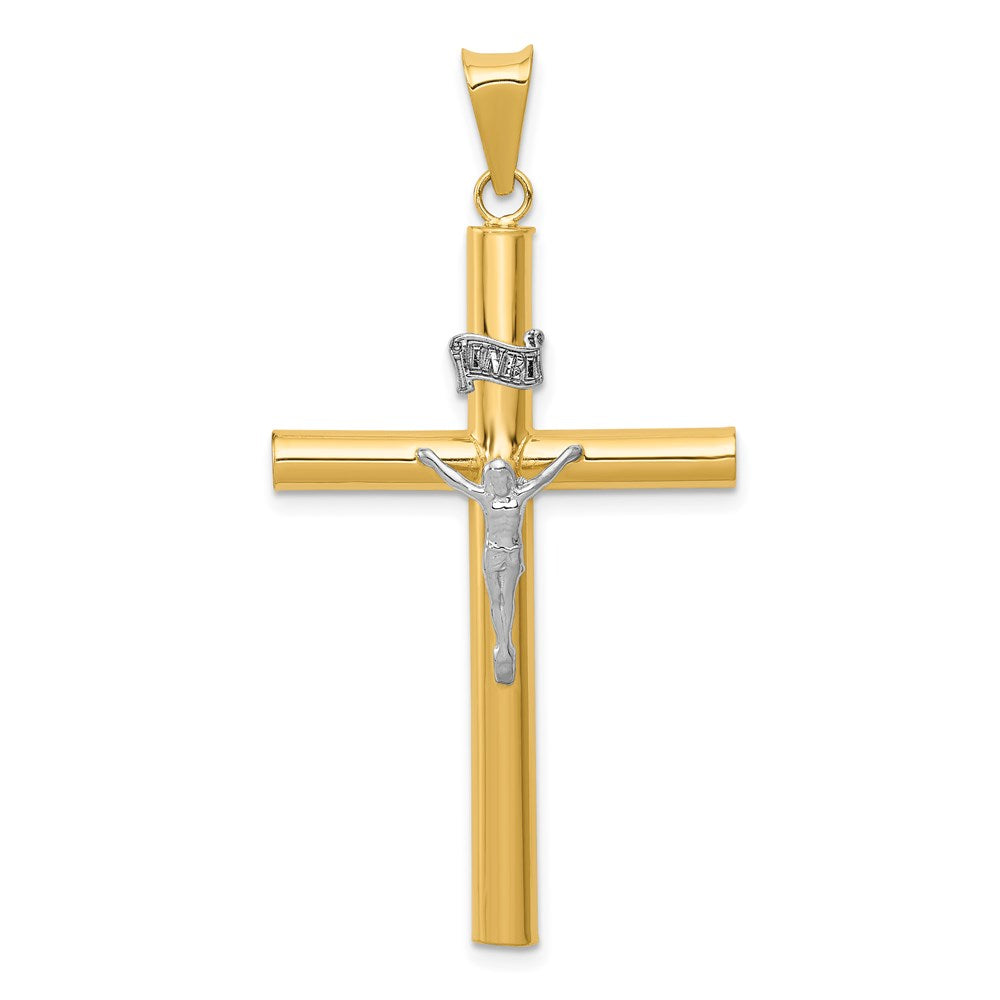 14k Two-tone Gold INRI Crucifix Pendant