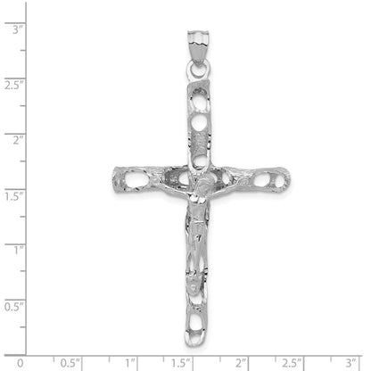 14k White Gold Crucifix Pendant